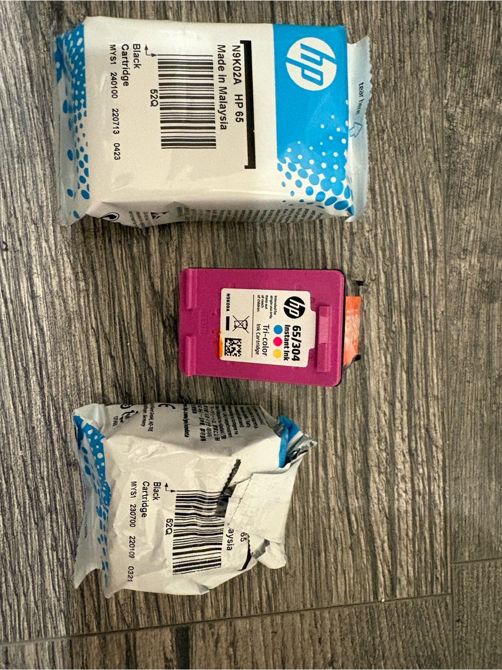 New HP 65 black ink